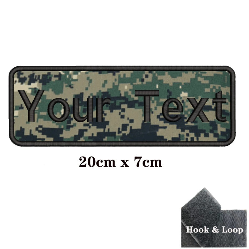 RoundedEdge Custom Ironon Velcro Name Patches Camouflage Background