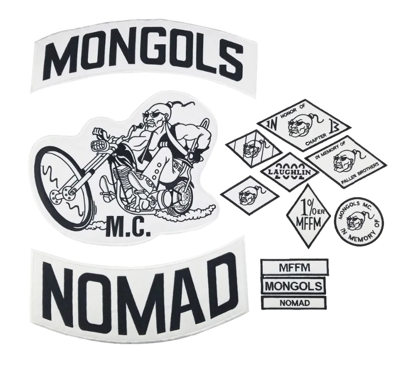 13pcs/set Mongols Nomad MC Iron On Embroidered Patch For Clothes