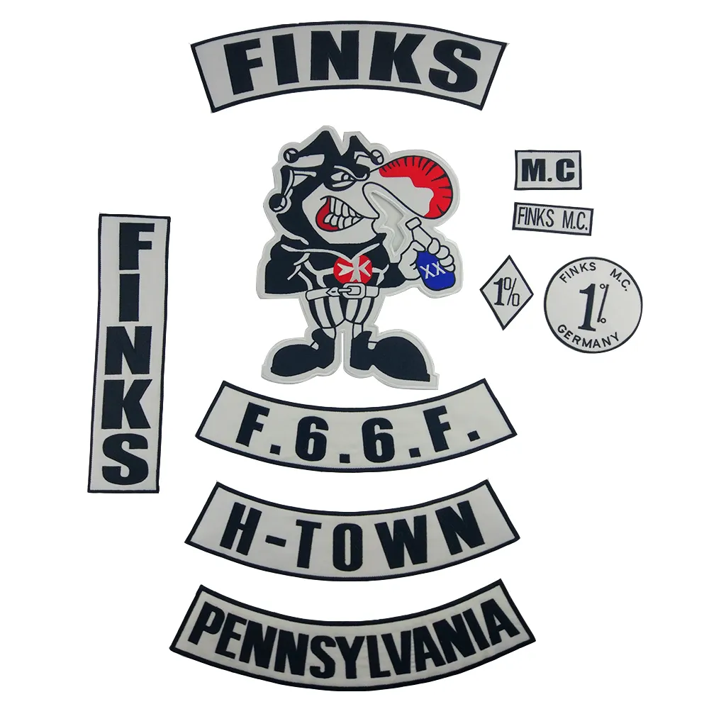 Finks Motorcycle MC Club Iron On Embroidered Patch for Clothing 1