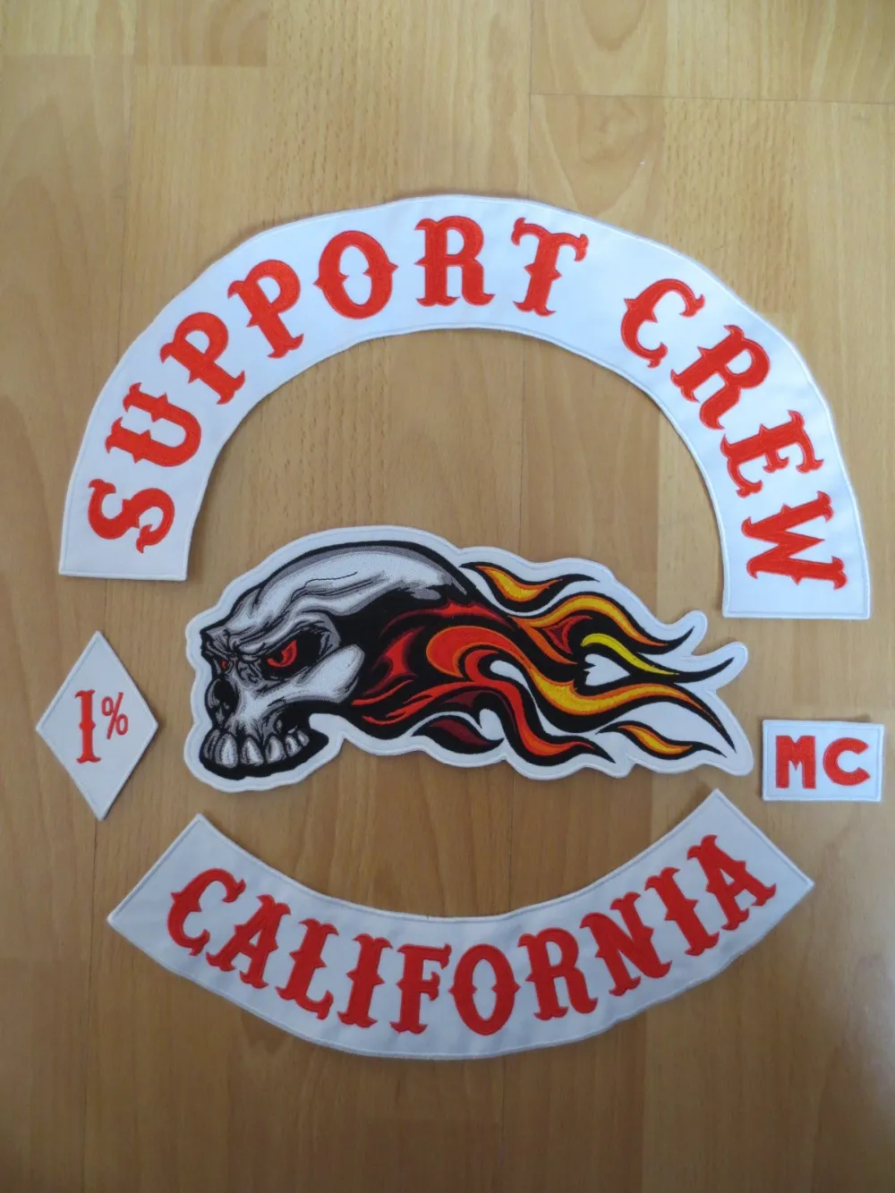 SUPPORT CREW CALIFORNIA 1% MC Club Iron On Embroidered Patch For Clothes 1