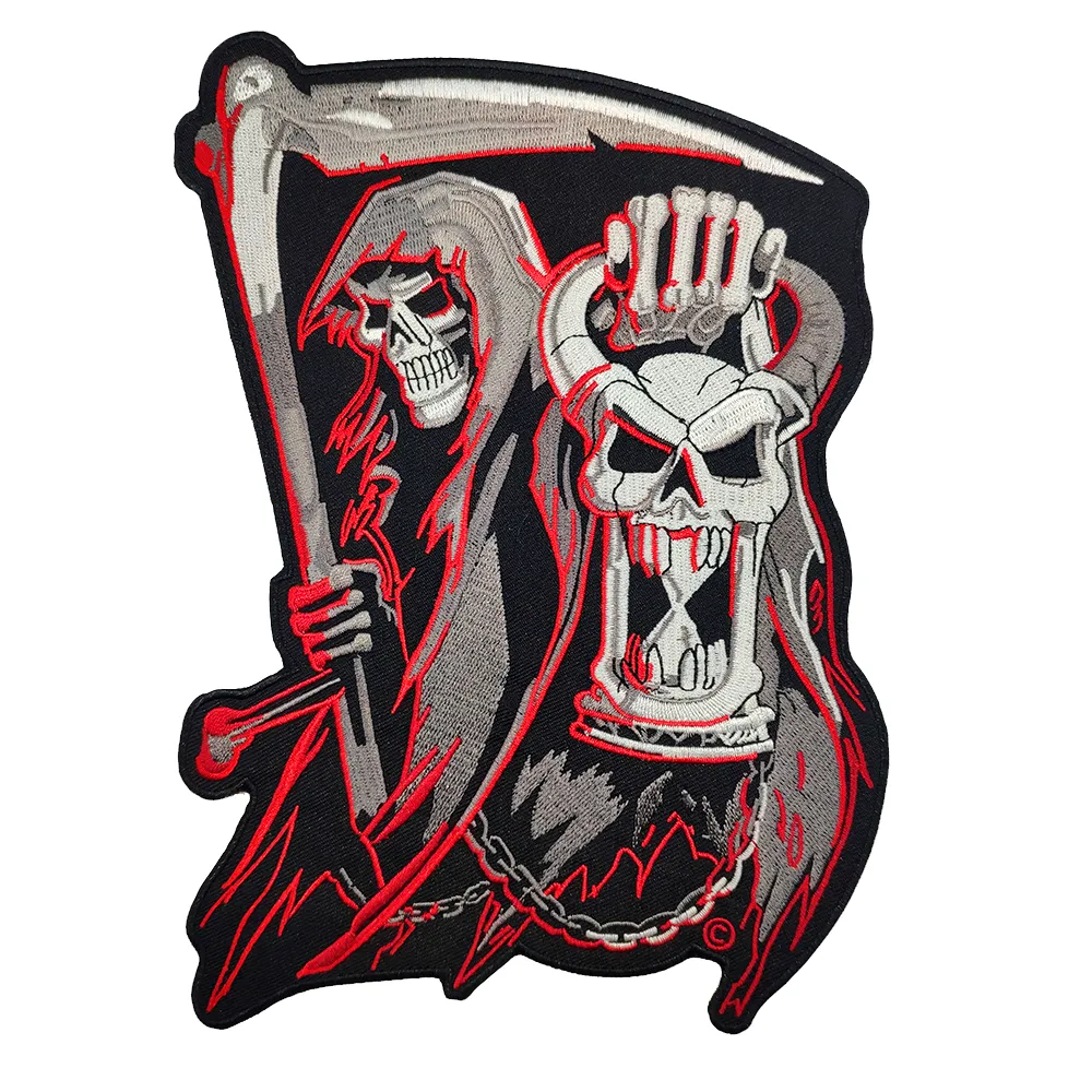 Satan Skull Iron On Embroidered Patch For Clothes 1