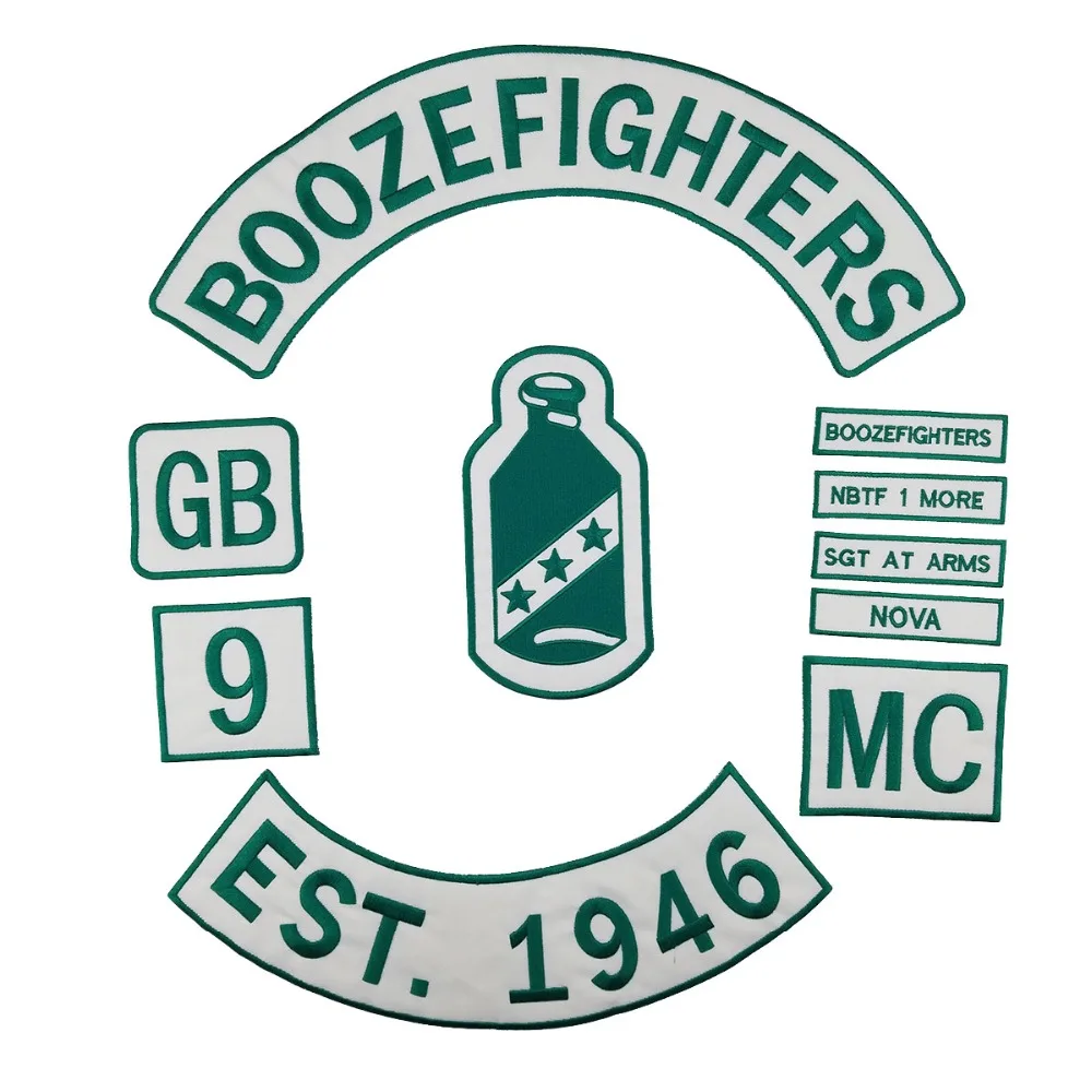 Boozefighters EST. 1946 MC Nova Iron On Embroidered Patch For Clothes 6